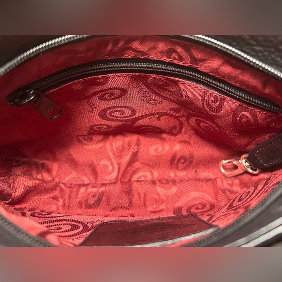 Brighton Rosalie Black Flower Leather Handbag - Picture 4 of 9